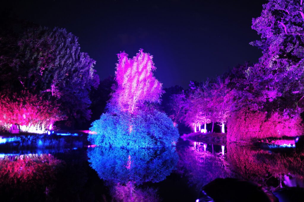 Eine besondere Stimmung herrscht zur Illumina im Park von Schloss Lütetsburg. PR-Foto